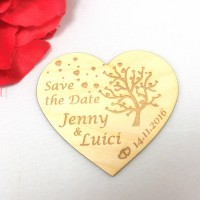 Save the Date Herz Hochzeit 80 mm mit Magnet