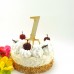 Zahl 1 aus Holz naturbelassen für eine Torte oder auf Blumenstrauß