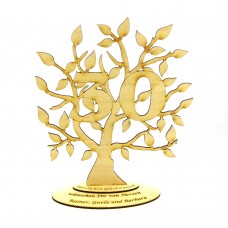 Lebensbaum aus Holz mit der Zahl 30 und Personalisierter Gravur in 28cm Hoch Geburtstagsgeschenk oder Jubiläum
