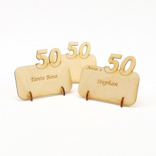 stehendes Namensschild Zahl 50