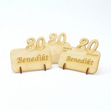 stehendes Namensschild Zahl 80