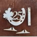 Hufeisen 25. Geburtstag, Jahrestag, Jubiläum, 80 mm