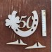 Hufeisen 50. Geburtstag, Jahrestag, Jubiläum 80 mm