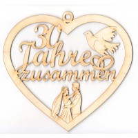 30 Jahre zusammen mit Taube und Zahl 30 zur Perlenhochzeit