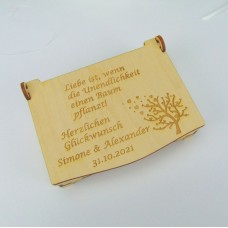  Geschenkbox Hochzeit Baum, 95mm, personalisierbar