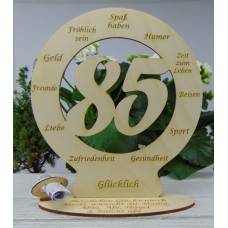 Geschenk zum 85. Geburtstag, personalisiert mit Glückwunschgravur