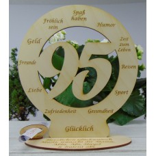 Geschenk zum 95. Geburtstag, personalisiert mit Glückwunschgravur