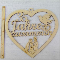 35 Jahre zusammen mit Taube und Brautpaar zur Leinenhochzeit