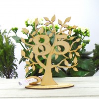 Geldgeschenk Lebensbaum Zahl 85 Geburtstagsgeschenk 16 cm Naturholz