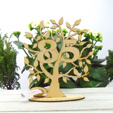 Geldgeschenk Lebensbaum Zahl 85 Geburtstagsgeschenk 16 cm Naturholz