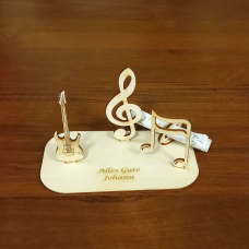 Geldgeschenk für Musikliebhaber mit Instrument und Noten