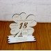 18. Geburtstag Geld-Gutschein-Geschenk - weißes Kleeblatt  mit Gravur eines Spruchs