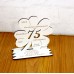 75. Geburtstag Geld-Gutschein-Geschenk - Kleeblatt weiß mit Gravur "Wir wünschen dir ... "