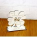 80. Geburtstag Geld-Gutschein-Geschenk - Kleeblatt weiß  mit Gravur "Wir wünschen dir ... "