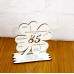 85. Geburtstag Geld-Gutschein-Geschenk - Kleeblatt weiß mit Gravur "Wir wünschen dir ... "