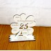 25. Geburtstag Geld-Gutschein-Geschenk - Kleeblatt weiß mit Gravur "Wir wünschen dir ... "