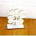 30. Geburtstag Geld-Gutschein-Geschenk - Kleeblatt weiß mit Gravur "Wir wünschen dir ... "