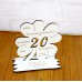 20. Geburtstag Geld-Gutschein-Geschenk -  Kleeblatt  weiß  mit Gravur "Ich wünsche ... "
