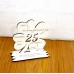 25. Geburtstag Geld-Gutschein-Geschenk - weißes Kleeblatt  mit Gravur eines Spruchs