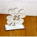 25. Geburtstag Geld-Gutschein-Geschenk - Kleeblatt weiß mit Gravur "Wir wünschen dir ... "