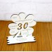 30. Geburtstag Geld-Gutschein-Geschenk -  Kleeblatt  weiß  mit Gravur "Ich wünsche ... "