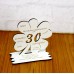30. Geburtstag Geld-Gutschein-Geschenk - Kleeblatt weiß mit Gravur "Wir wünschen dir ... "