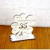 35. Geburtstag Geld-Gutschein-Geschenk - Kleeblatt  weiß  mit Gravur "Ich wünsche ... " 