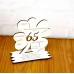 65. Geburtstag Geld-Gutschein-Geschenk - Kleeblatt weiß mit Gravur "Wir wünschen dir ... "
