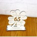65. Geburtstag Geld-Gutschein-Geschenk -  Kleeblatt  weiß mit Gravur "Ich wünsche ... "