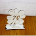 70. Geburtstag Geld-Gutschein-Geschenk -  Kleeblatt  weiß  mit Gravur "Ich wünsche ... "