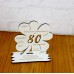 80. Geburtstag Geld-Gutschein-Geschenk -  Kleeblatt  weiß mit Gravur "Ich wünsche ... "