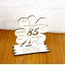 85. Geburtstag Geld-Gutschein-Geschenk - Kleeblatt weiß mit Gravur "Wir wünschen dir ... "