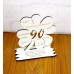 90. Geburtstag Geld-Gutschein-Geschenk -  Kleeblatt  weiß  mit Gravur "Ich wünsche ... "