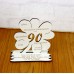 90. Geburtstag Geld-Gutschein-Geschenk -  Kleeblatt  weiß  mit Gravur "Ich wünsche ... "