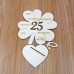 Geldgeschenk 25. Geburtstag  Kleeblatt 16 cm Personalisiert