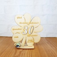 Geldgeschenk 30. Geburtstag Kleeblatt 16 cm Personalisiert