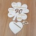 Geldgeschenk 90. Geburtstag Kleeblatt 11cm oder 16 cm Personalisiert aus Herzunterplatte