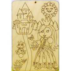 Ausmalbild Spaziergang einer Prinzessin
