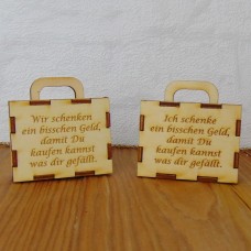 Koffer Ein bisschen Geld  - Geldgeschenk  zum Stehen oder Aufhängen 