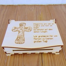 Wünschebox Konfirmation - Kreuz mit Blumen