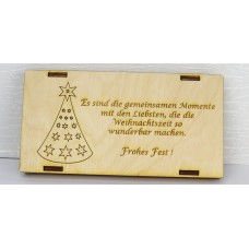 Holzkiste Schokoladenbox Weihnachtsgeschenk "Momente"