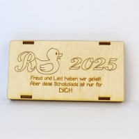 Holzkiste für Schokolade - Geschenk für Rente Ruhestand 