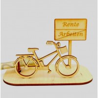 E-Bike, Elektrofahrrad, für Damen und Herren als Geld- oder Gutscheingeschenk mit passenden Sprüchen auf Ortsschild zum Ruhestand, zur Rente