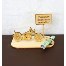 Chopper Geld-  Gutscheingeschenk mit verschiedenen Ortsschildern mit Sprüchen