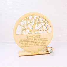 Jugendweihe Lebensbaum Geldgeschenk mit oder ohne Namensgravur aus Holz