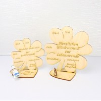 Lebenswende Geldgeschenk Kleeblatt 11 cm oder 16 cm