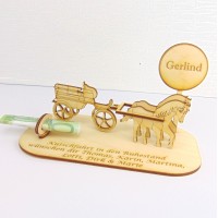  Geldgeschenk Kutsche 3 D Steckset mit Ortsschild passend zum Anlass